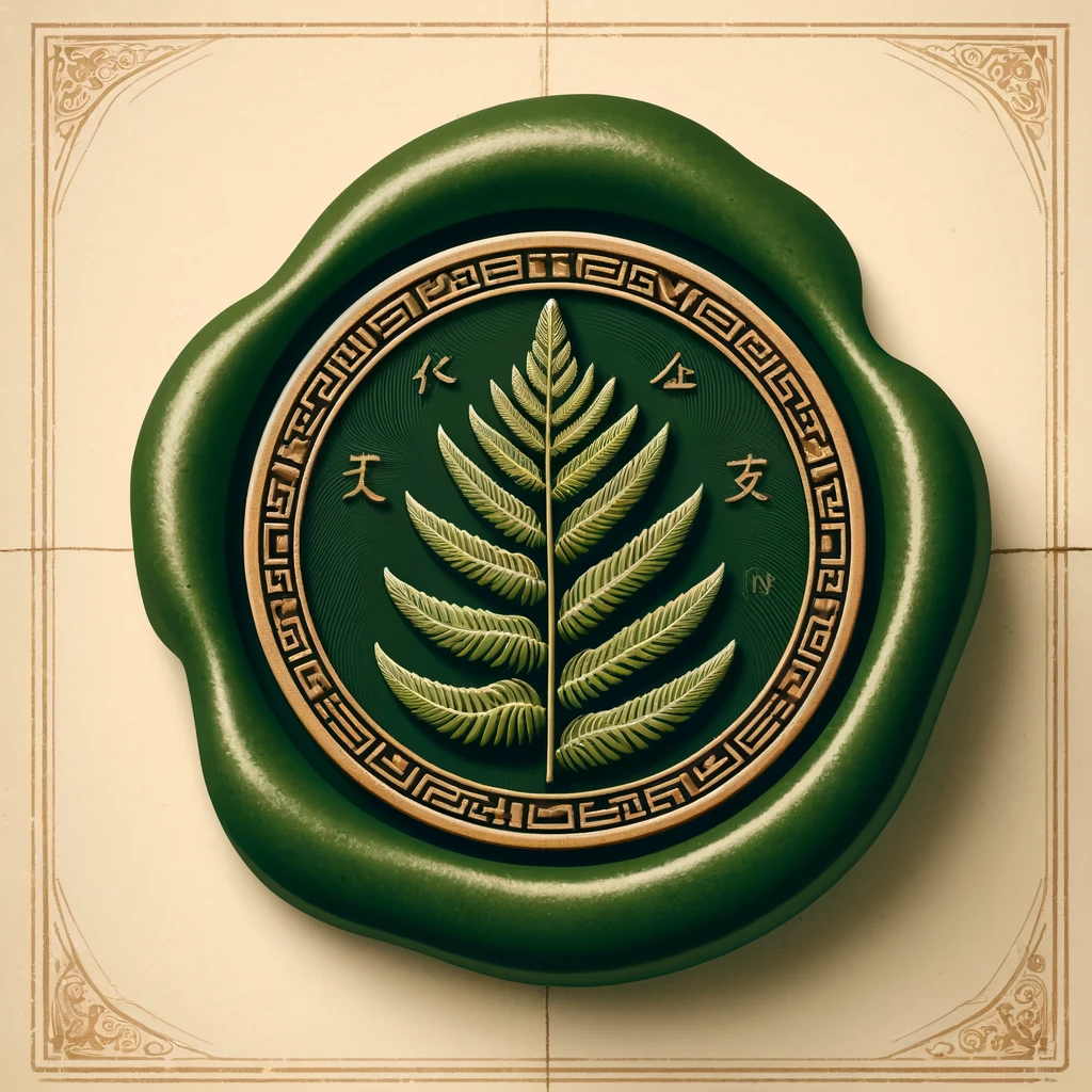 A wax seal of a leaf.